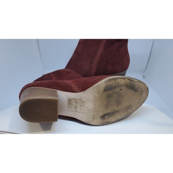 Sole Society Women's 8.5 Corinna Marsala Suede Ankle Booties With Zipper Closure - Picture 8 of 9